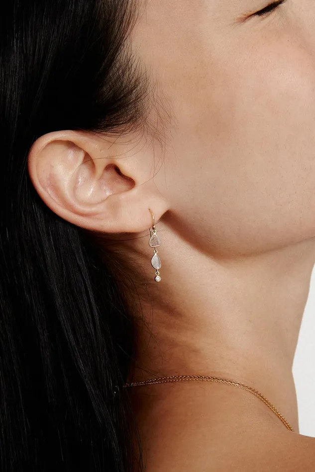 14k Annalise Tiered Diamond Earrings Yellow Gold Women Chan Luu Earrings