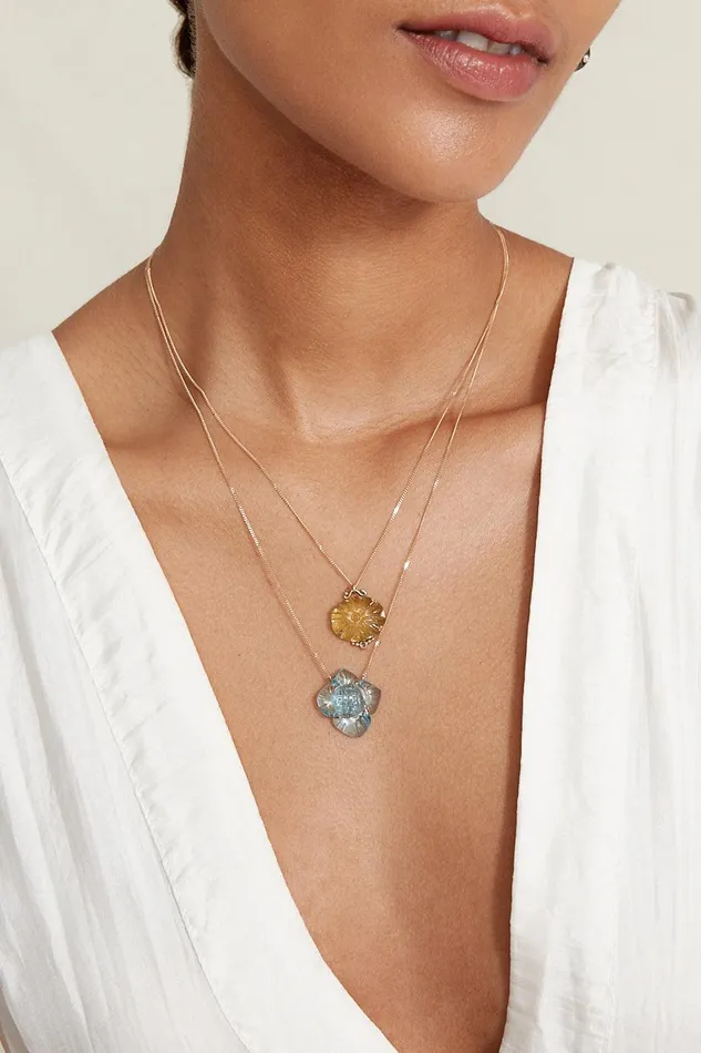 14k Dahlia Necklace Lemon Topaz Women Chan Luu 14k Fine