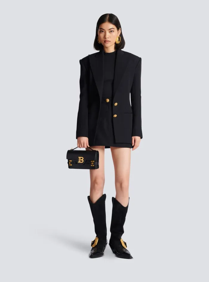 2button Cinchedwaist Jacket Black Women Balmain Jackets And Blazers