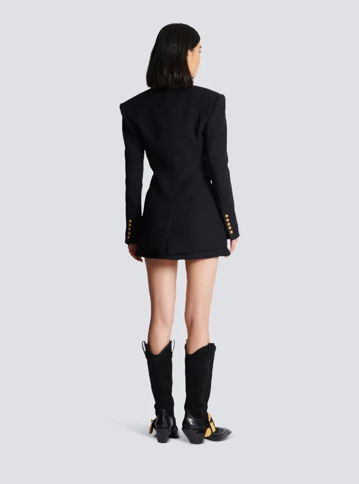 2button Cinchedwaist Jacket Black Women Balmain Jackets And Blazers