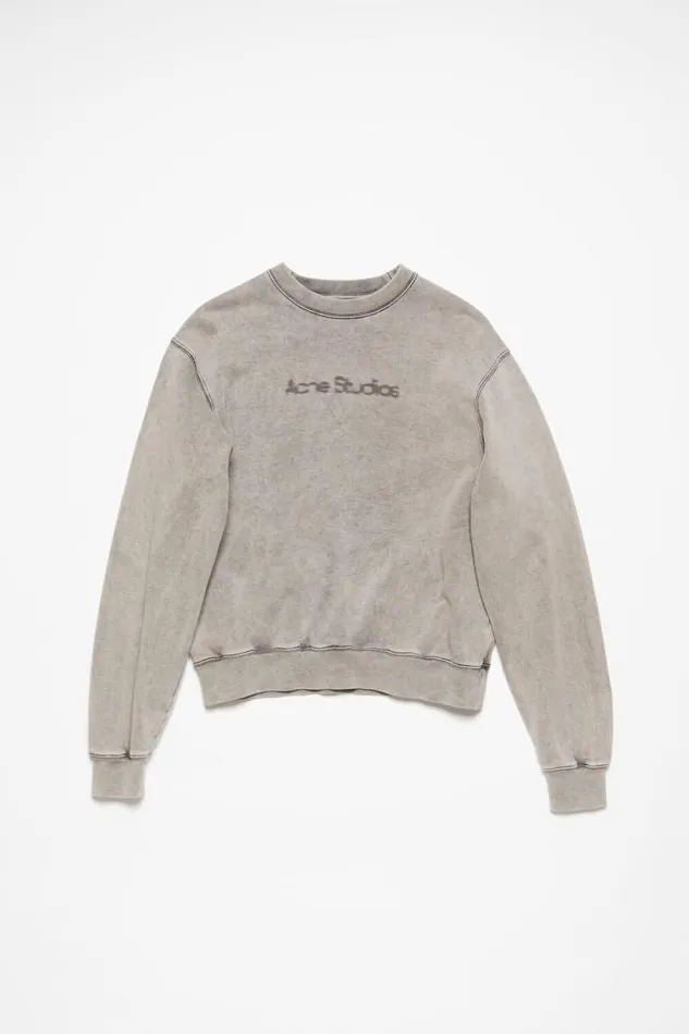 Acne Studios Blurred Logo Sweater Faded Grey Women Sweatshirts