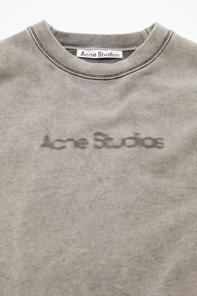 Acne Studios Blurred Logo Sweater Faded Grey Women Sweatshirts Acne Studios Blurred Logo Sweater Faded Grey Women Sweatshirts