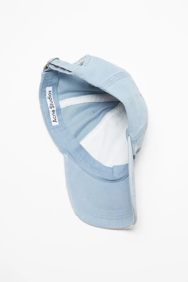 Acne Studios Cap Printed Logo Pale Blue Men Hats