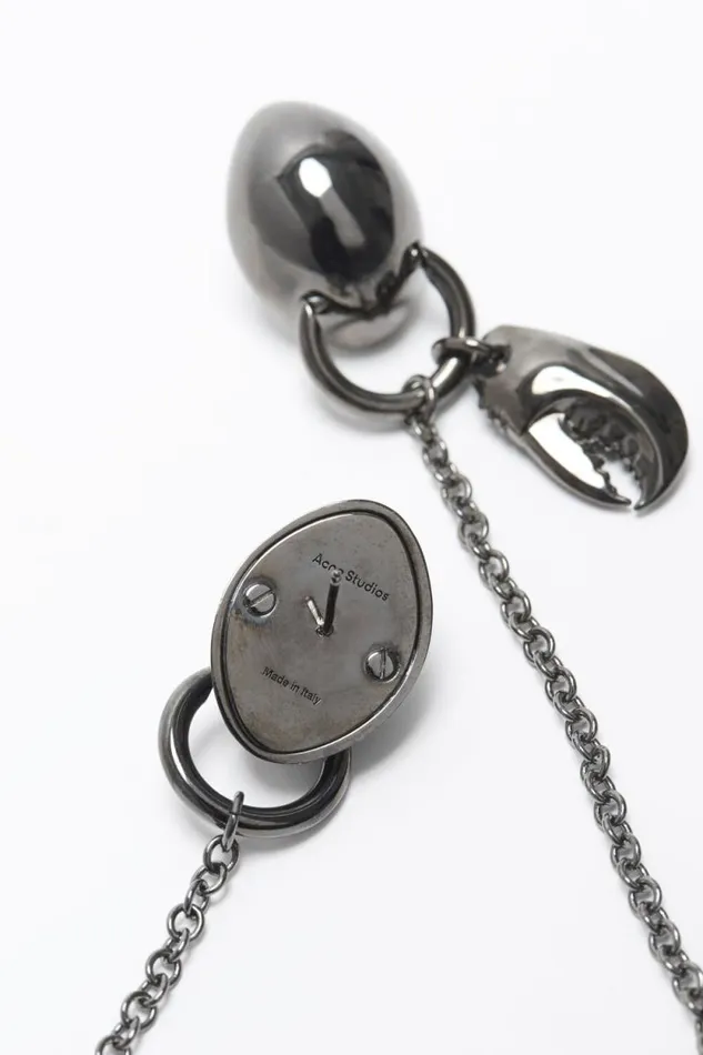 Acne Studios Chain Earrings Black Women Jewellery Acne Studios Chain Earrings Black Women Jewellery
