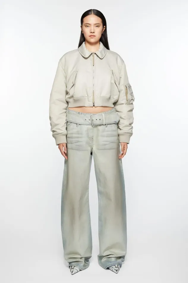 Acne Studios Coated Denim Trousers Pearl Ivory Women Trousers