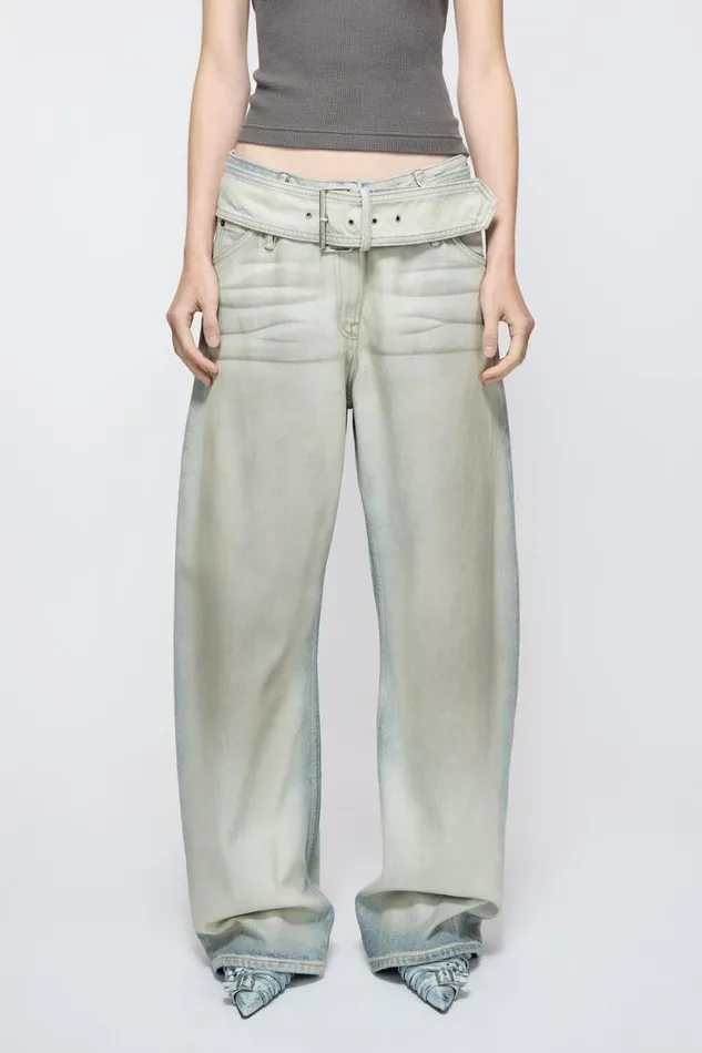 Acne Studios Coated Denim Trousers Pearl Ivory Women Trousers Acne Studios Coated Denim Trousers Pearl Ivory Women Trousers