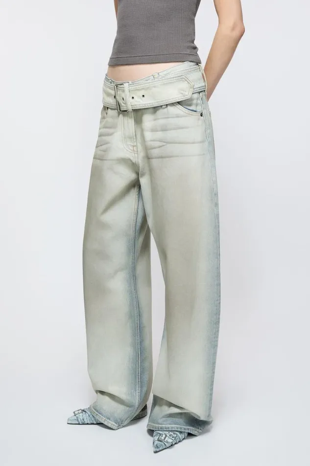 Acne Studios Coated Denim Trousers Pearl Ivory Women Trousers Acne Studios Coated Denim Trousers Pearl Ivory Women Trousers