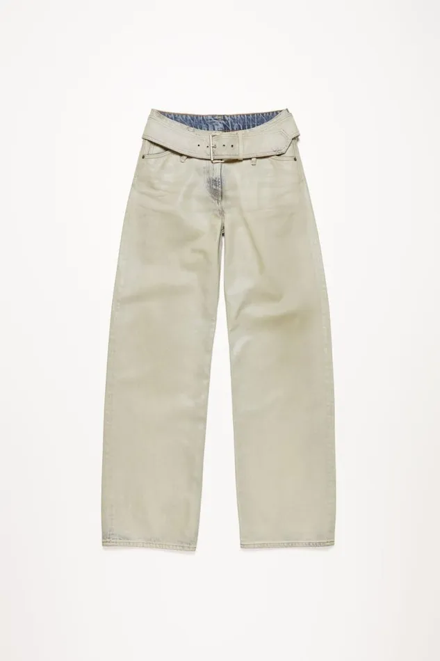 Acne Studios Coated Denim Trousers Pearl Ivory Women Trousers Acne Studios Coated Denim Trousers Pearl Ivory Women Trousers