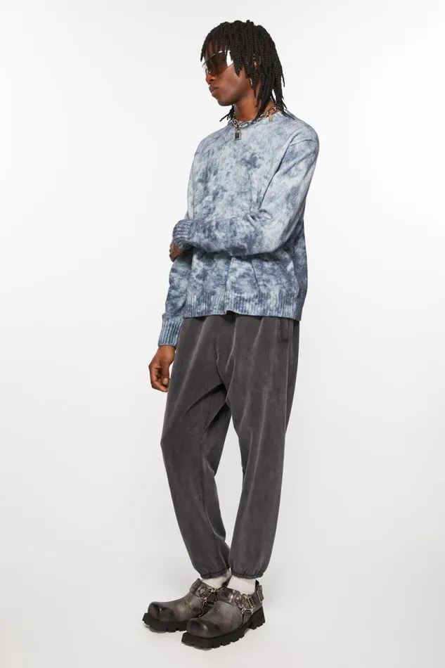 Acne Studios Cotton Sweatpants Faded Black Women Trousers Acne Studios Cotton Sweatpants Faded Black Women Trousers