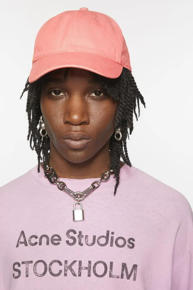 Acne Studios Cotton Twill Cap Pink Men Hats