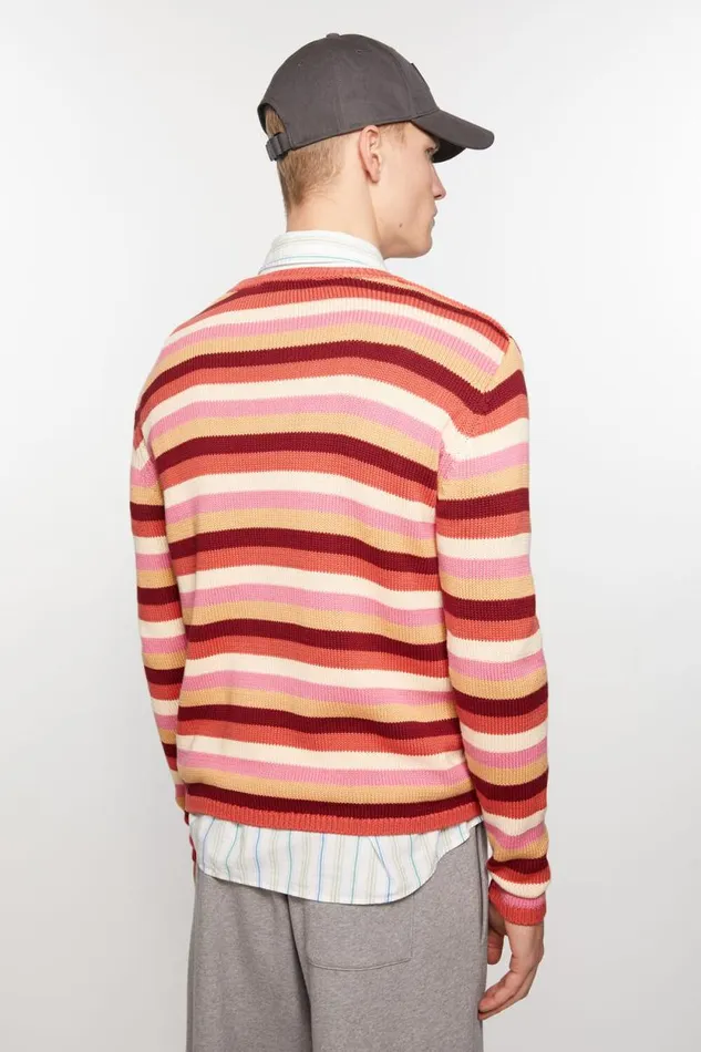 Acne Studios Crew Neck Sweater Rusty Orangemulti Men Knitwear Acne Studios Crew Neck Sweater Rusty Orangemulti Men Knitwear