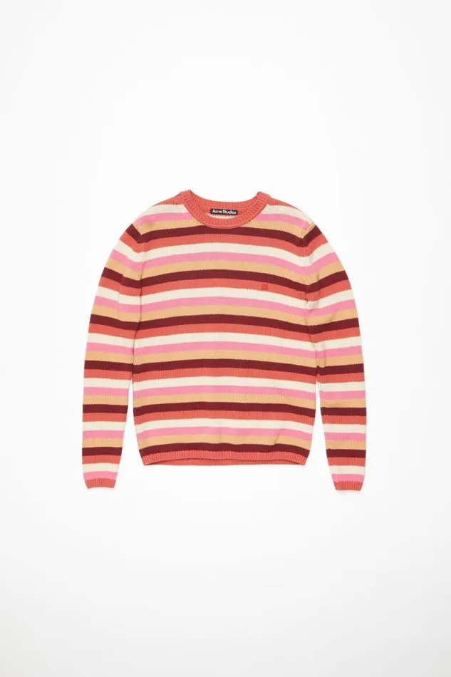 Acne Studios Crew Neck Sweater Rusty Orangemulti Men Knitwear Acne Studios Crew Neck Sweater Rusty Orangemulti Men Knitwear