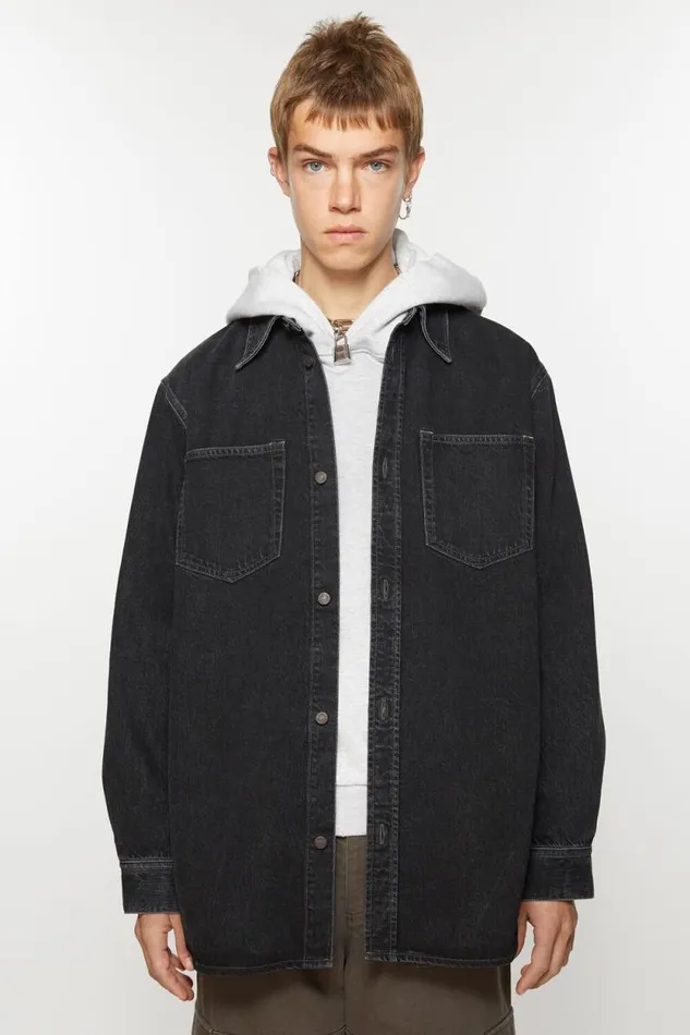 Acne Studios Denim Buttonup Shirt 8211 Relaxed Fit Black Women Shirts and Blouses