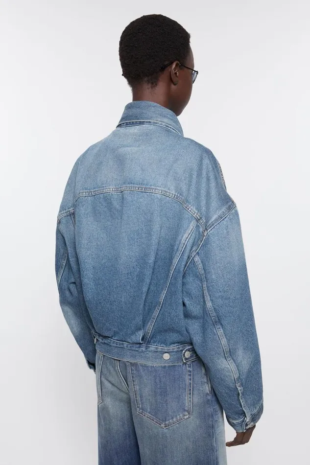 Acne Studios Denim Jacket 8211 Relaxed Cropped Fit Mid Blue Women Outerwear Acne Studios Denim Jacket 8211 Relaxed Cropped Fit Mid Blue Women Outerwear