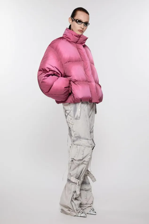 Acne Studios Down Puffer Jacket Tango Pink Women Outerwear Acne Studios Down Puffer Jacket Tango Pink Women Outerwear