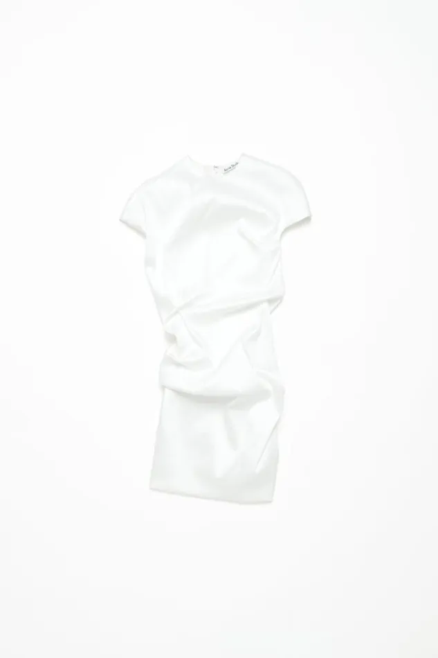 Acne Studios Draped Tshirt Dress Optic White Women Dresses Acne Studios Draped Tshirt Dress Optic White Women Dresses