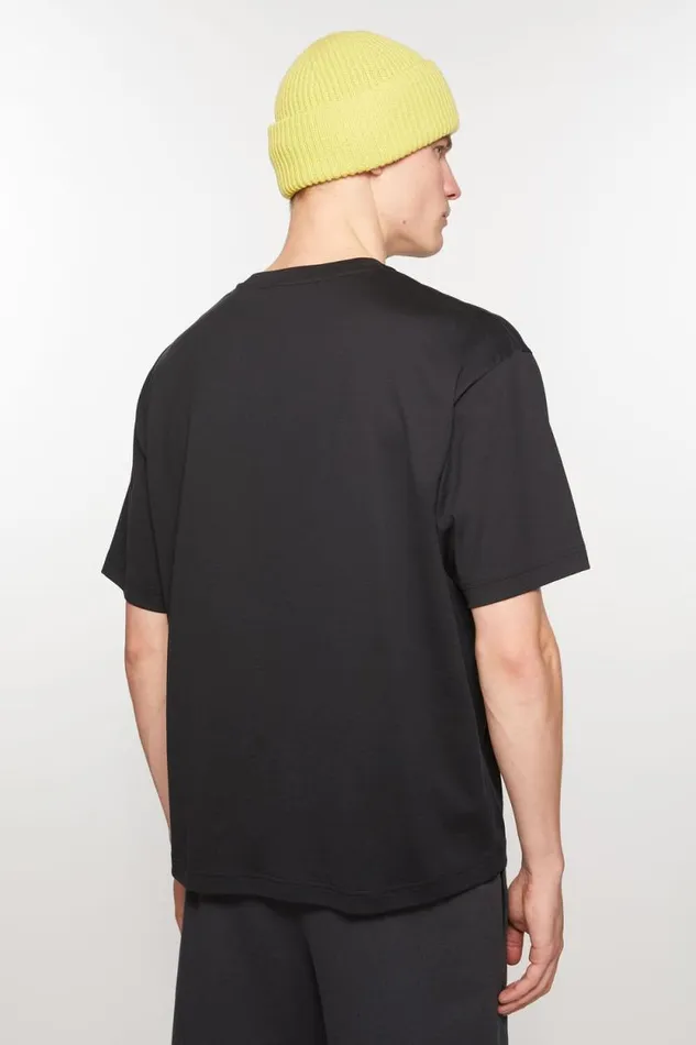 Acne Studios Face Logo Tshirt 8211 Relaxed Fit Black Women Tshirts Acne Studios Face Logo Tshirt 8211 Relaxed Fit Black Women Tshirts