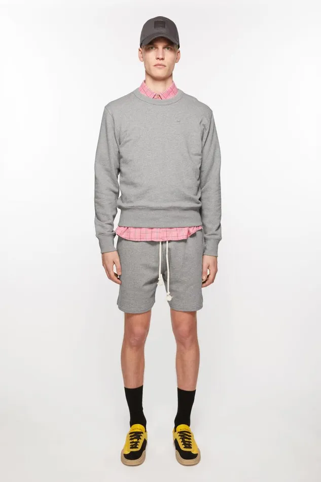 Acne Studios Fleece Shorts Light Grey Melange Women Shorts