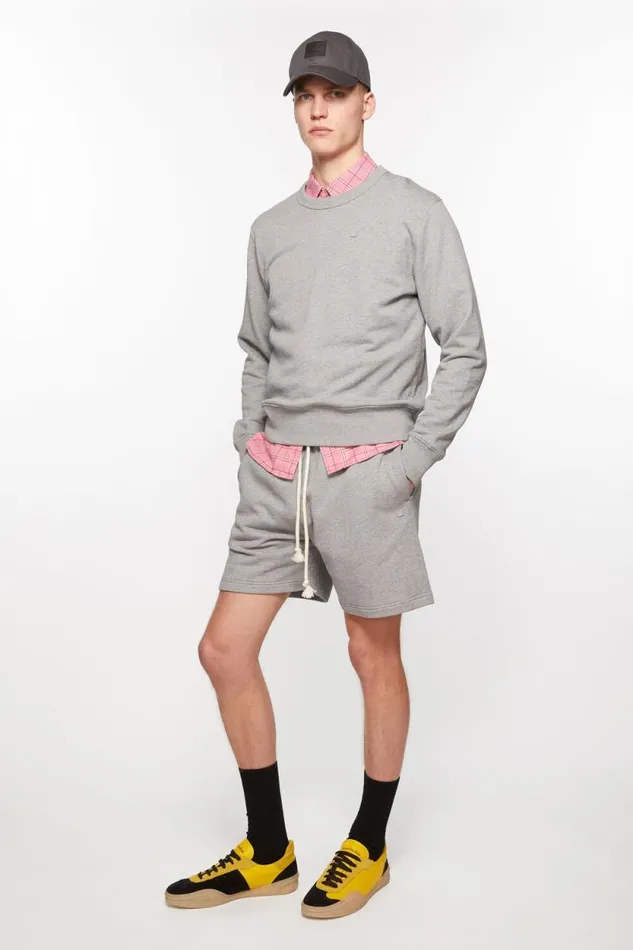 Acne Studios Fleece Shorts Light Grey Melange Women Shorts