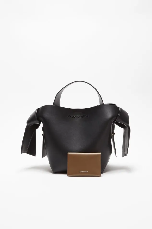 Acne Studios Folded Card Holder Camel Brown Women Small Leather Goods