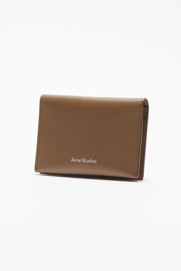 Acne Studios Folded Card Holder Camel Brown Women Small Leather Goods