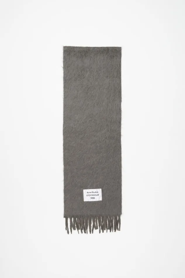 Acne Studios Fringe Alpaca Scarf Grey Women Scarves
