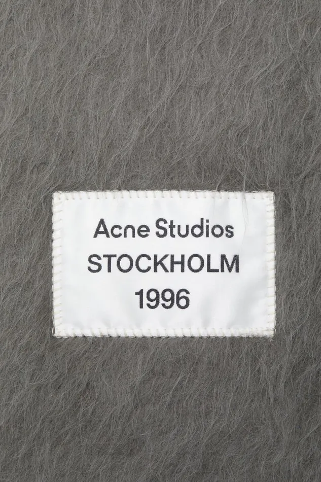 Acne Studios Fringe Alpaca Scarf Grey Women Scarves Acne Studios Fringe Alpaca Scarf Grey Women Scarves