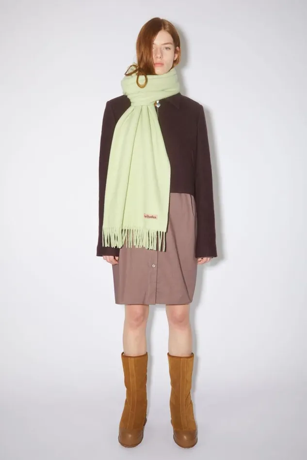 Acne Studios Fringe Wool Scarf 8211 Oversized Pale Green Women Scarves Acne Studios Fringe Wool Scarf 8211 Oversized Pale Green Women Scarves