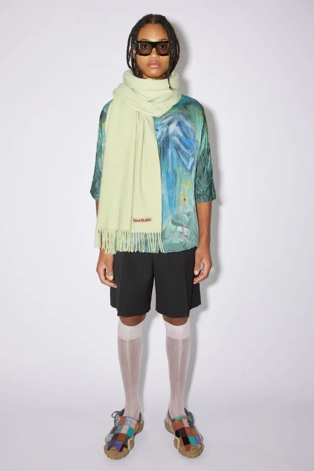 Acne Studios Fringe Wool Scarf 8211 Oversized Pale Green Women Scarves Acne Studios Fringe Wool Scarf 8211 Oversized Pale Green Women Scarves