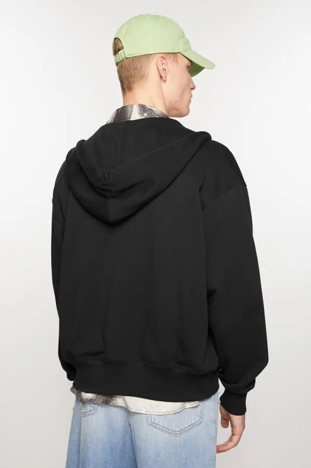 Acne Studios Hooded Zip Sweater Black Men Sweatshirts Acne Studios Hooded Zip Sweater Black Men Sweatshirts