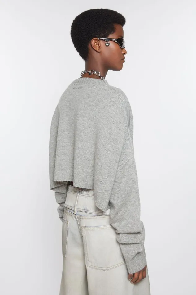 Acne Studios Jumper Wool Cashmere Grey Melange Women Knitwear Acne Studios Jumper Wool Cashmere Grey Melange Women Knitwear