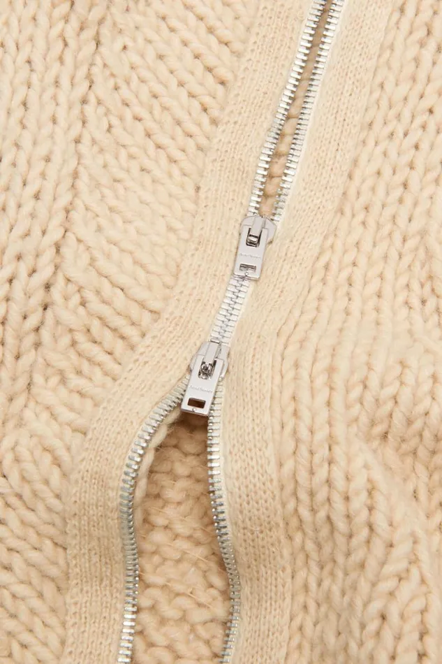 Acne Studios Knit Hooded Dress Ecru Beige Women Dresses