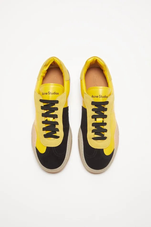 Acne Studios Laceup Sneakers Yellowblack Women Shoes Acne Studios Laceup Sneakers Yellowblack Women Shoes