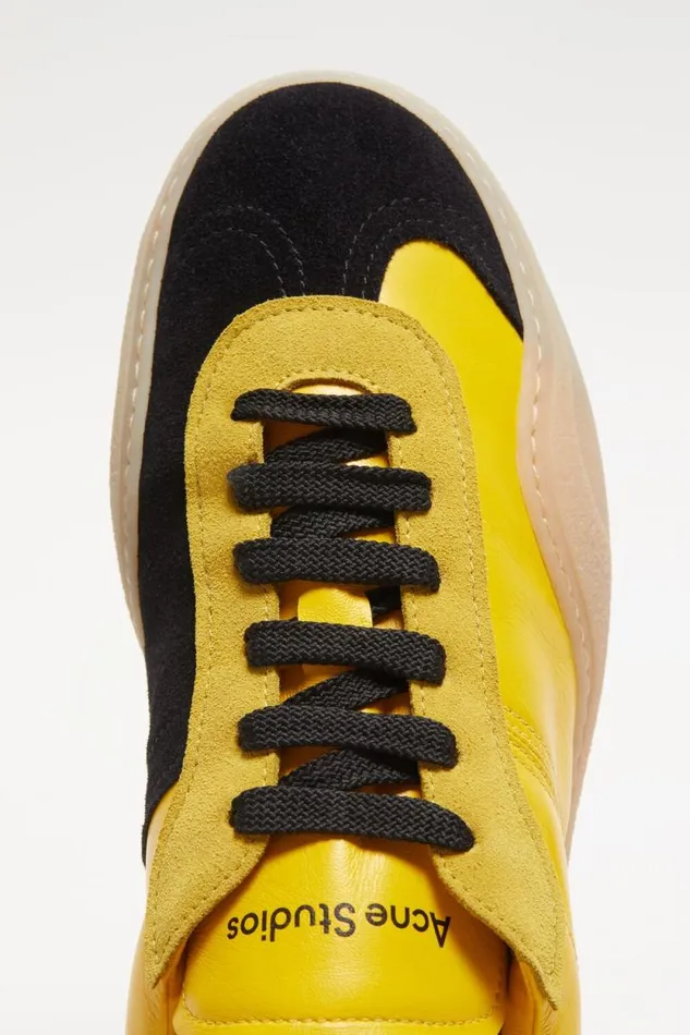 Acne Studios Laceup Sneakers Yellowblack Women Shoes Acne Studios Laceup Sneakers Yellowblack Women Shoes