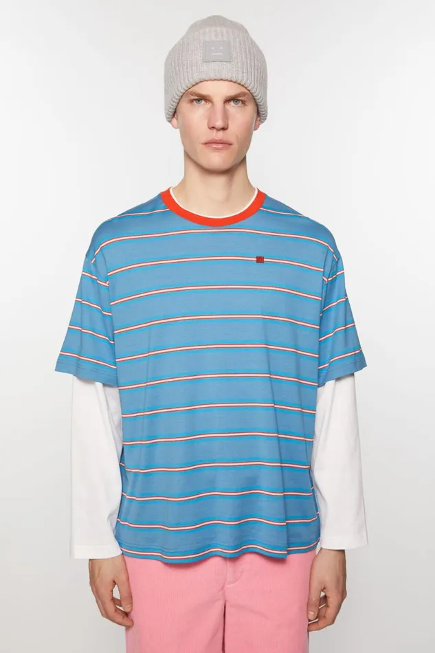 Acne Studios Layered Tshirt Sea Blue Women Tshirts