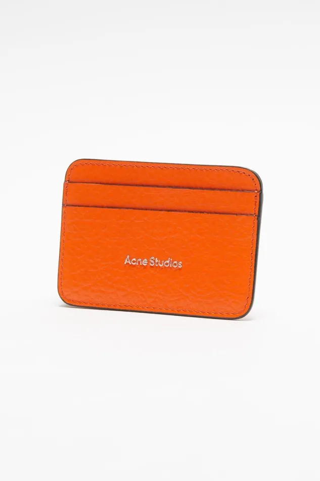 Acne Studios Leather Card Holder Bright Orange Women Small Leather Goods Acne Studios Leather Card Holder Bright Orange Women Small Leather Goods