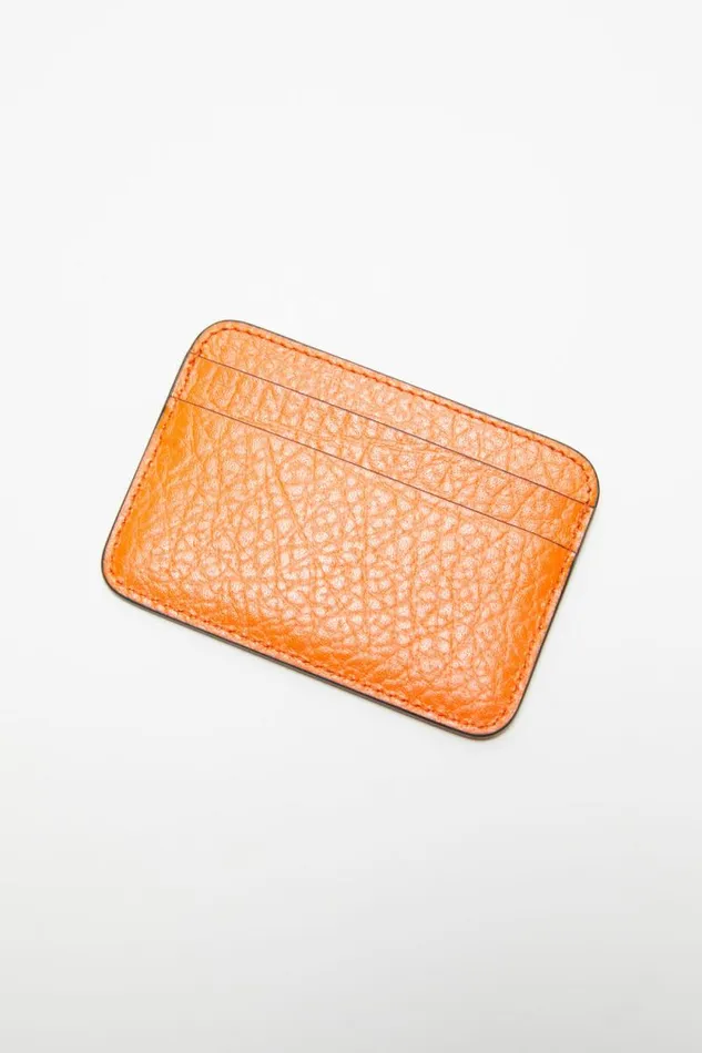 Acne Studios Leather Card Holder Bright Orange Women Small Leather Goods Acne Studios Leather Card Holder Bright Orange Women Small Leather Goods