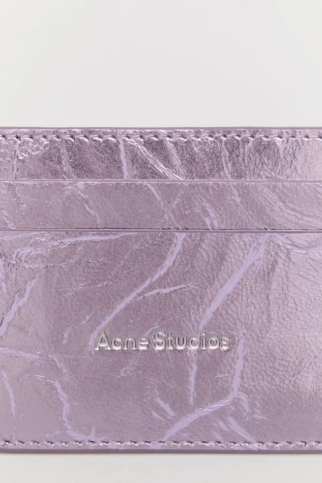 Acne Studios Leather Card Holder Lavender Purple Women Small Leather Goods Acne Studios Leather Card Holder Lavender Purple Women Small Leather Goods