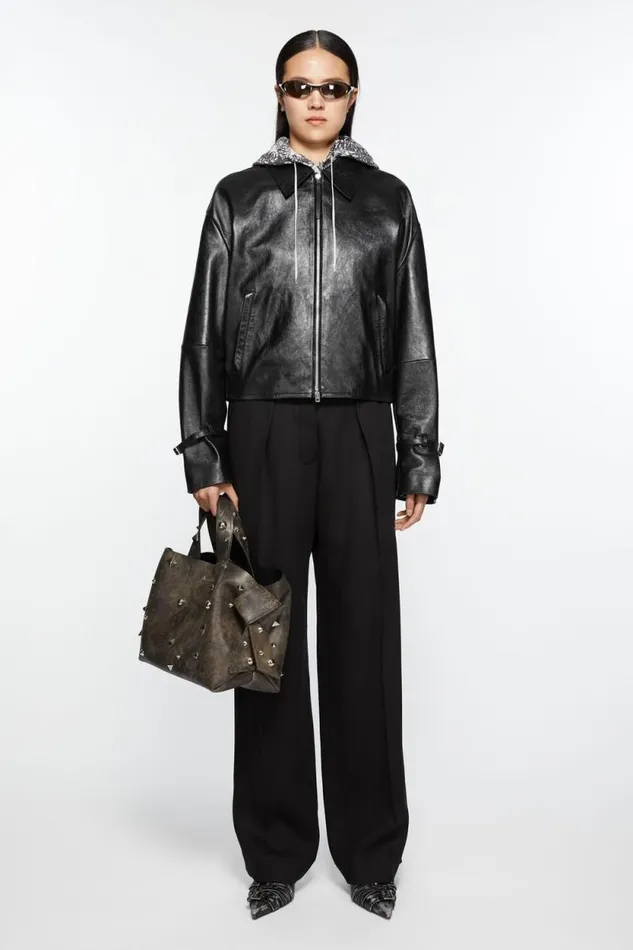 Acne Studios Leather Jacket Black Women Outerwear