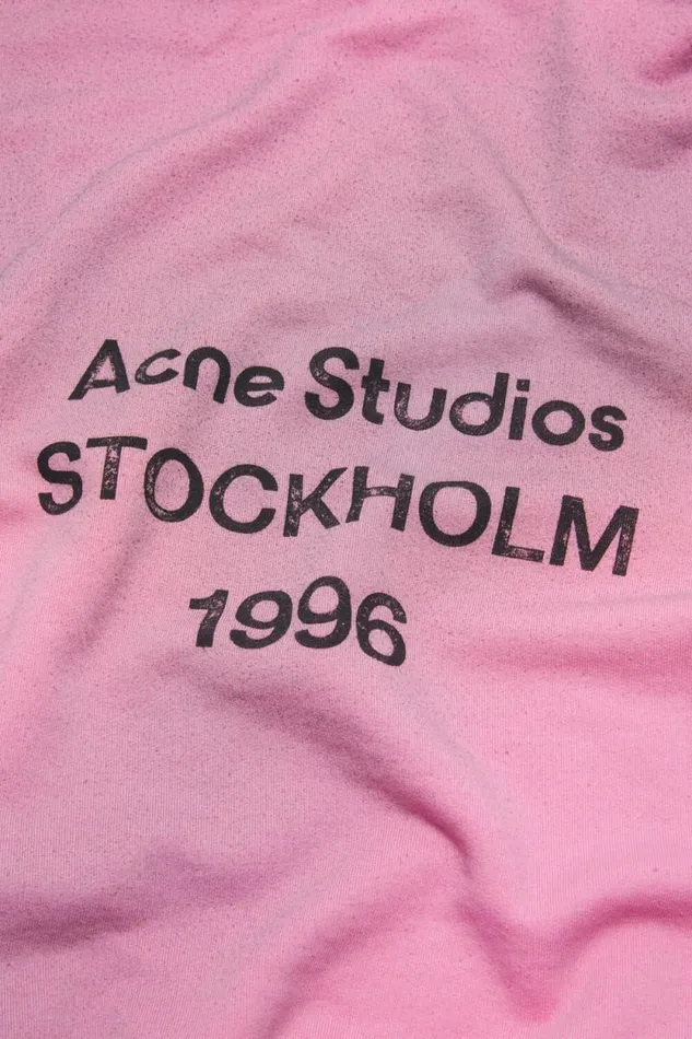 Acne Studios Logo Hooded Sweater Cotton Candy Pink Men Sweatshirts Acne Studios Logo Hooded Sweater Cotton Candy Pink Men Sweatshirts