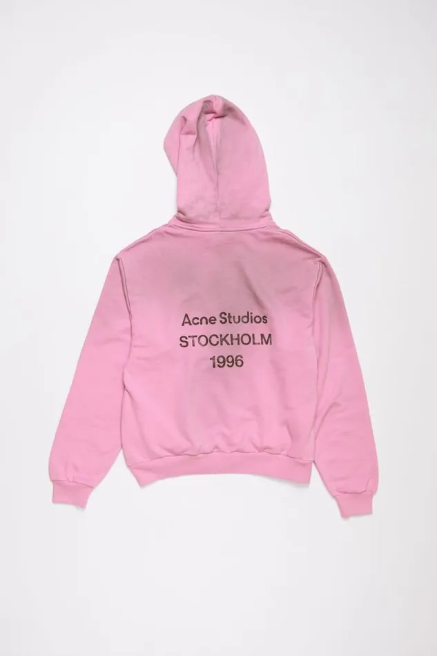 Acne Studios Logo Hooded Sweater Cotton Candy Pink Men Sweatshirts Acne Studios Logo Hooded Sweater Cotton Candy Pink Men Sweatshirts