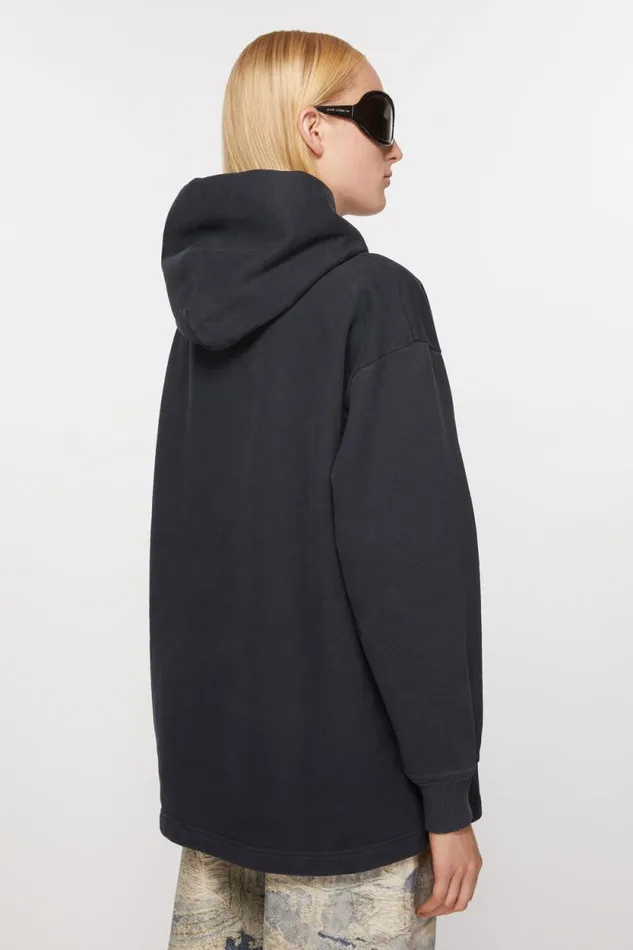 Acne Studios Logo Hooded Sweatshirt Black Women Sweatshirts Acne Studios Logo Hooded Sweatshirt Black Women Sweatshirts