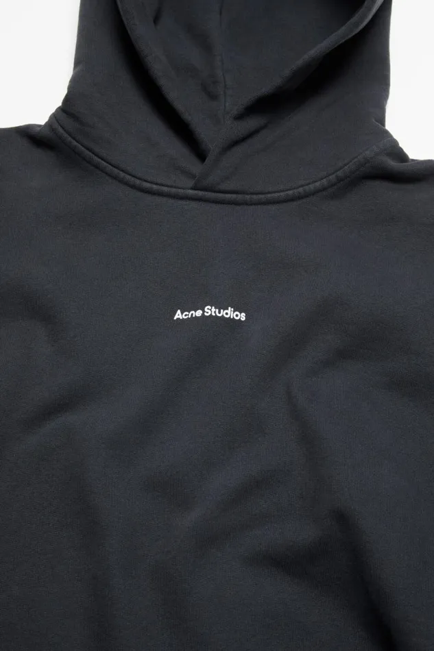 Acne Studios Logo Hooded Sweatshirt Black Women Sweatshirts Acne Studios Logo Hooded Sweatshirt Black Women Sweatshirts