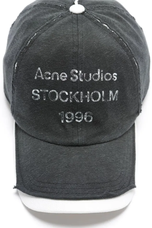 Acne Studios Logo Stamp Cap Black Women Hats Acne Studios Logo Stamp Cap Black Women Hats