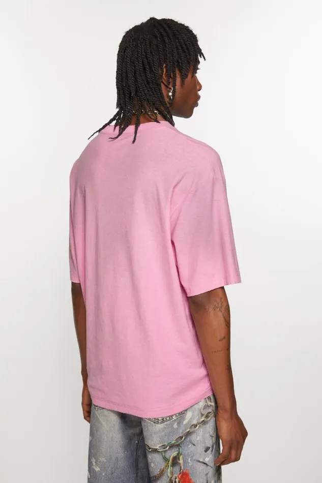 Acne Studios Logo Tshirt 8211 Relaxed Fit Cotton Candy Pink Men Tshirts Acne Studios Logo Tshirt 8211 Relaxed Fit Cotton Candy Pink Men Tshirts