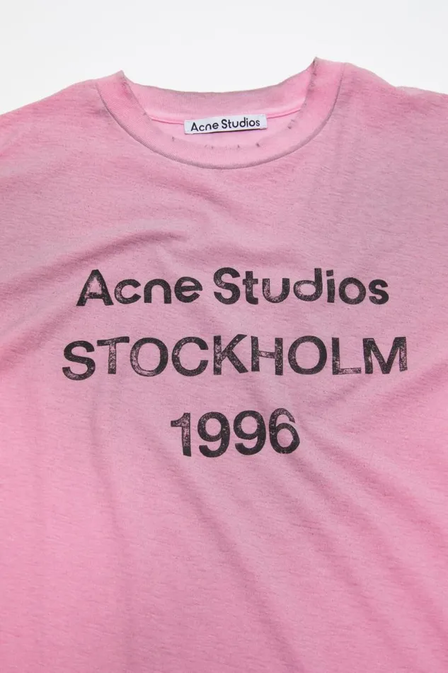 Acne Studios Logo Tshirt 8211 Relaxed Fit Cotton Candy Pink Men Tshirts Acne Studios Logo Tshirt 8211 Relaxed Fit Cotton Candy Pink Men Tshirts