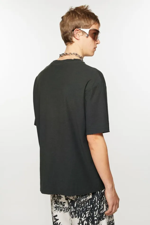Acne Studios Logo Tshirt 8211 Relaxed Fit Faded Black Women Tshirts Acne Studios Logo Tshirt 8211 Relaxed Fit Faded Black Women Tshirts