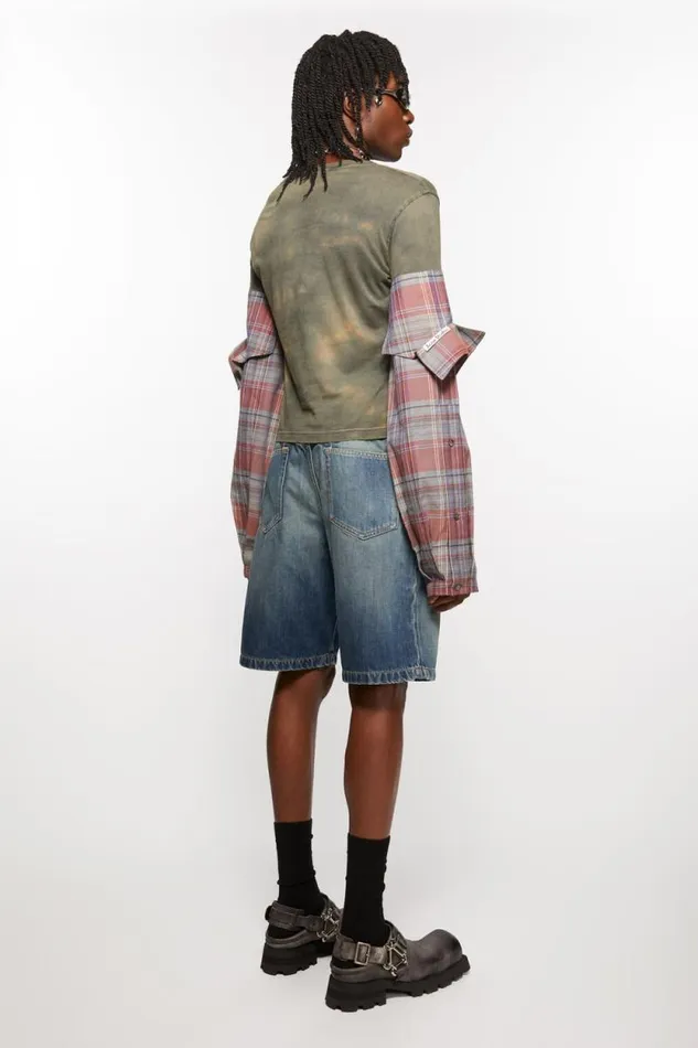 Acne Studios Loose Fit Denim Shorts Mid Blue Women Shorts Acne Studios Loose Fit Denim Shorts Mid Blue Women Shorts