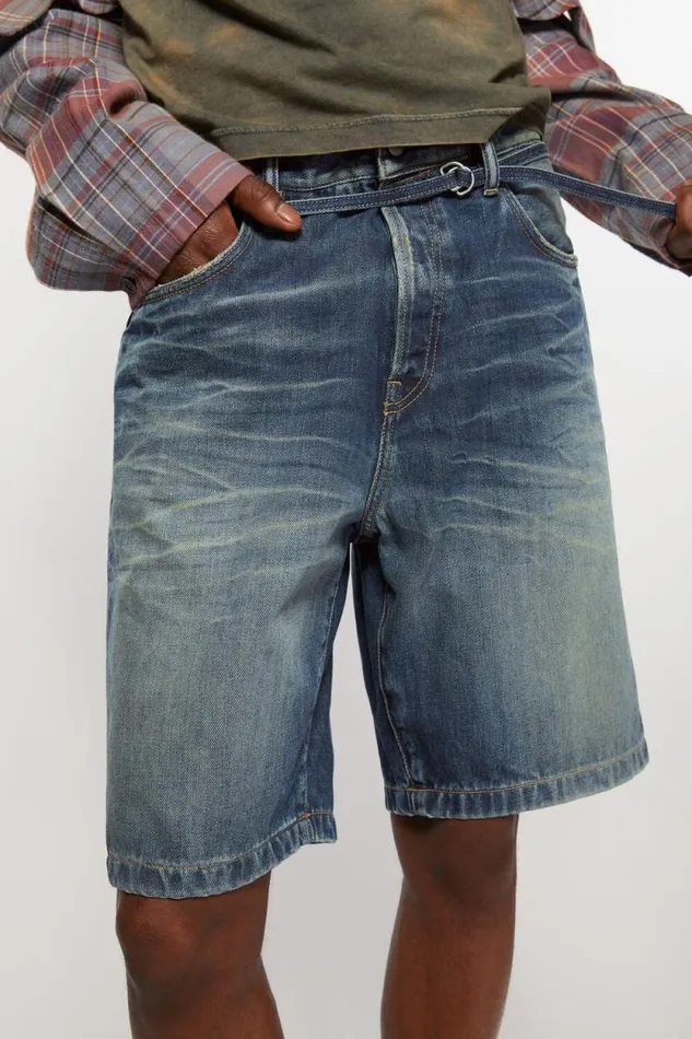 Acne Studios Loose Fit Denim Shorts Mid Blue Women Shorts Acne Studios Loose Fit Denim Shorts Mid Blue Women Shorts