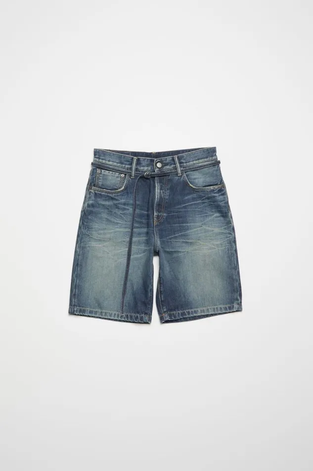 Acne Studios Loose Fit Denim Shorts Mid Blue Women Shorts Acne Studios Loose Fit Denim Shorts Mid Blue Women Shorts